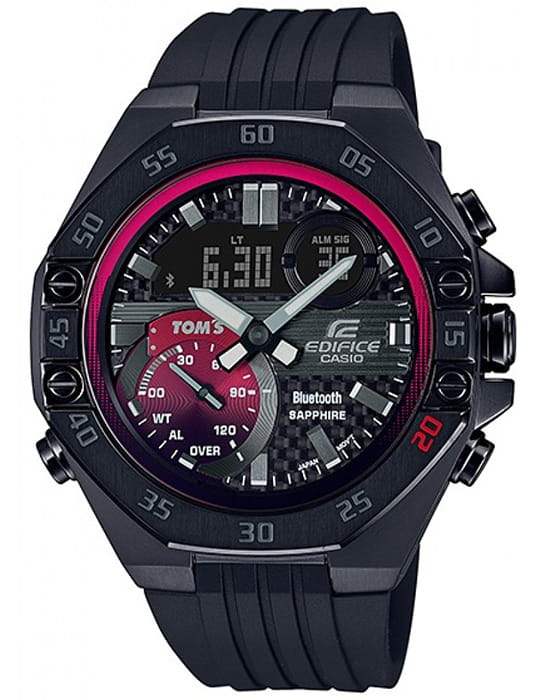 Casio Casio Edifice ECB-10TMS-1A ECB ECB-10TMS-1AER кварцевые мужские часы черный циферблат, браслет полимер — вид спереди